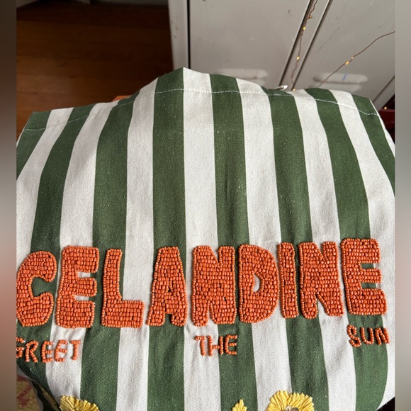 Printed Beaded Canvas Tote Bag (See photos/Description) - Picture 12 of 16